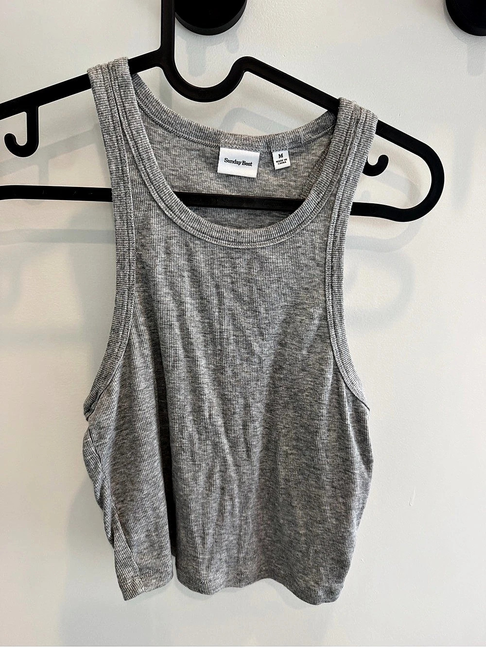 Sunday Best Ribbed Tank Top in Grey